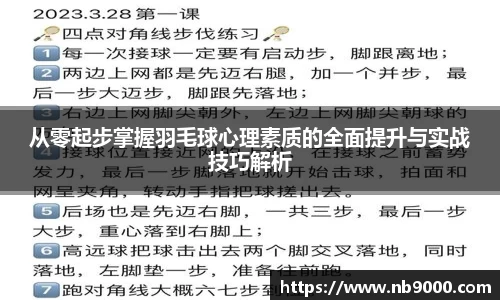 从零起步掌握羽毛球心理素质的全面提升与实战技巧解析